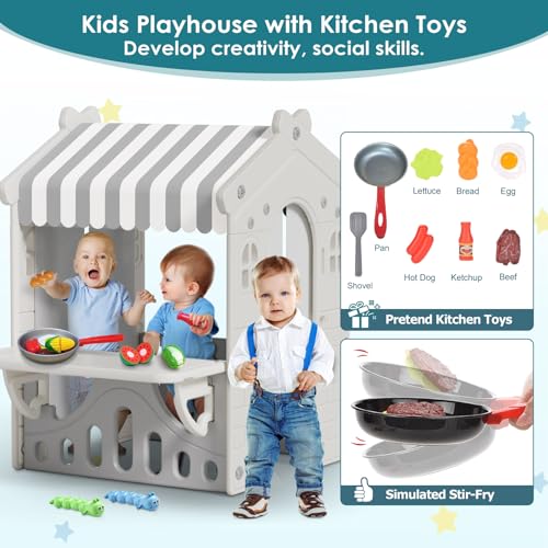 Kids Playhouse with Kitchen Toys Set Blue G286