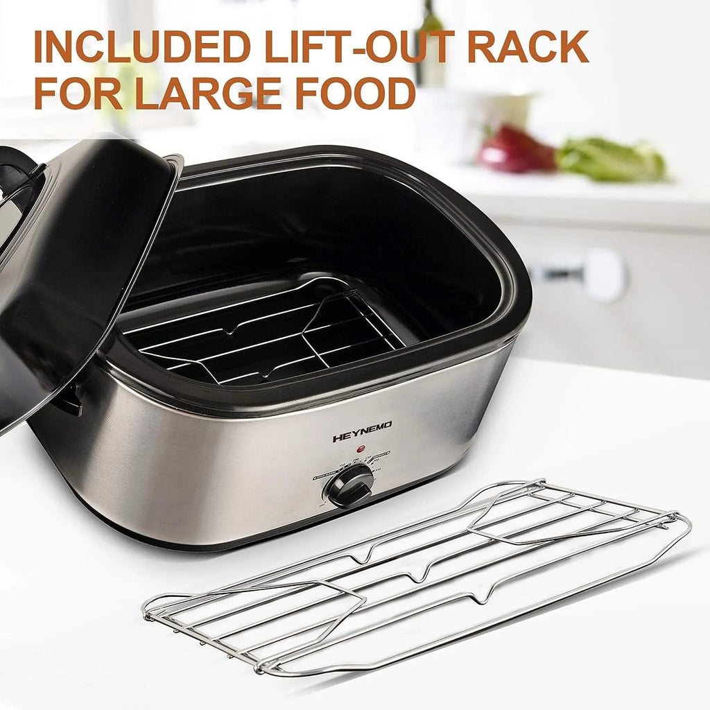 24 QT Stainless Steel Electric Roaster Oven with Self-Basting Lid F313621