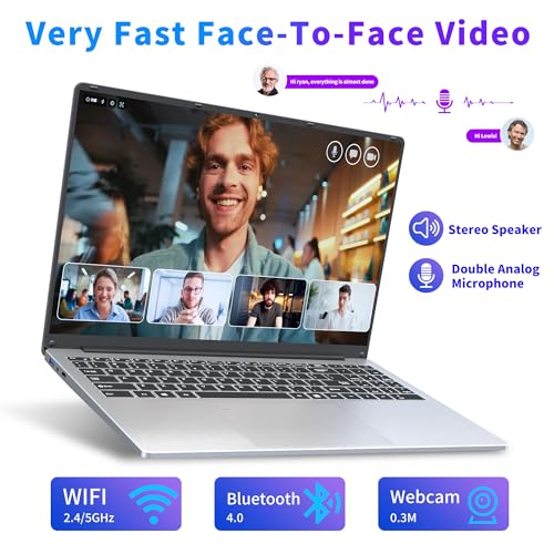 16 Inch Laptop Computer with 16GB RAM 1TB SSD N100 Processor FHD 1920 * 1200 Backlit Keyboard Windows 11 Pro Fingerprint Unlock C99103