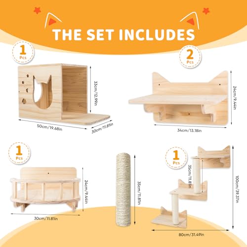 Cat Wall Shelves with 3 Steps V60958