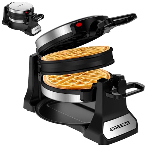 Double Belgian Waffle Maker 1400W Nonstick Stainless Steel G715