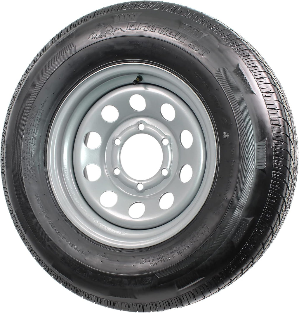 2-Pack Radial Trailer Tire On Rim ST225/75R15 15 LRD 6 Lug Silver Modular Wheel X4764