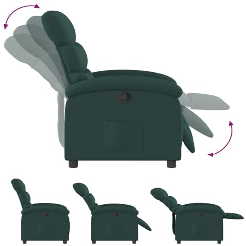Dark Green Fabric Recliner Chair with Manual Adjustment G580