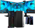 Workstation PC Desktop with Intel i7-8700, 32GB DDR4 RAM, 1TB SSD + 4TB HDD, Dual 22in LCD Monitors Y863846