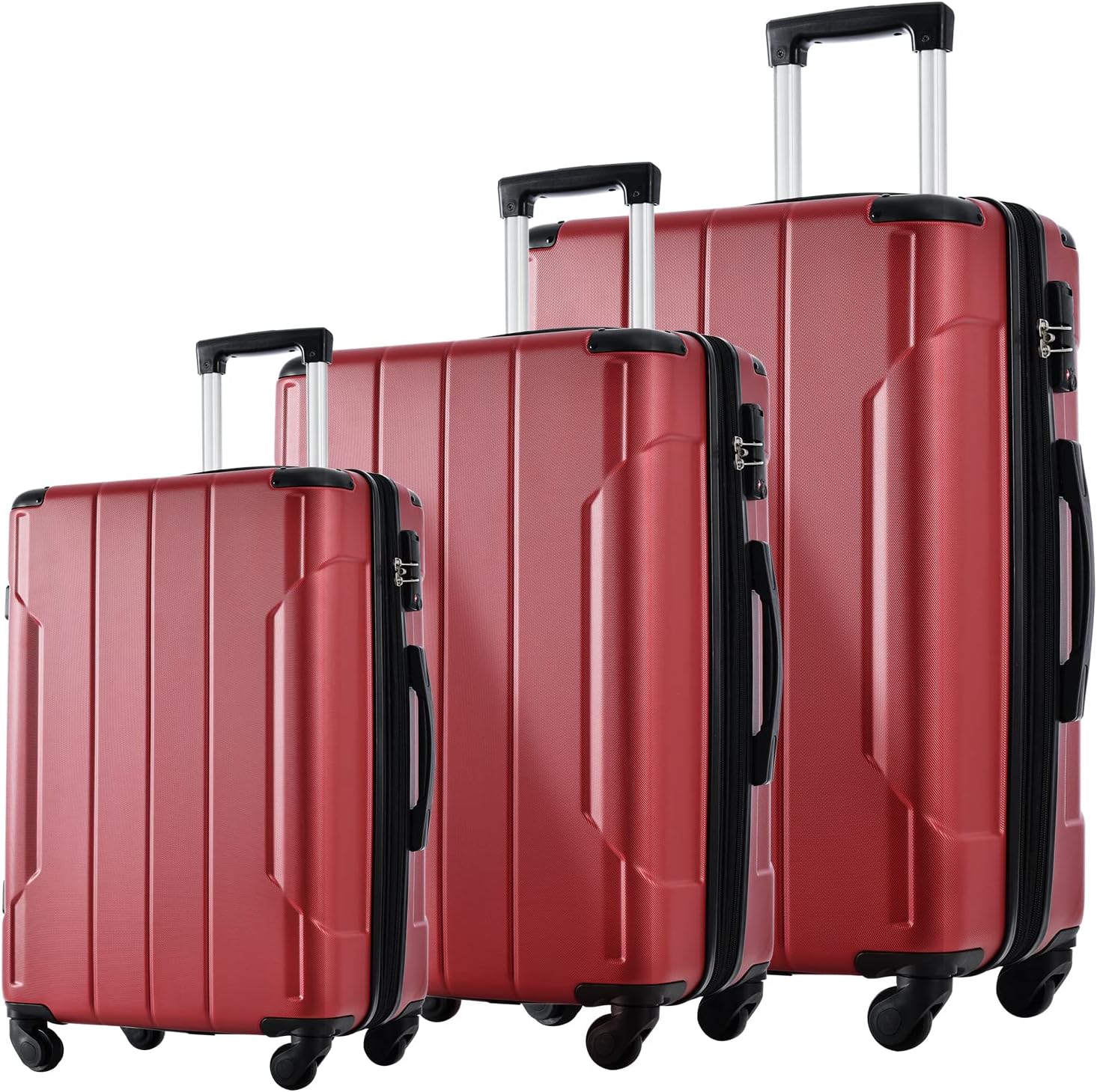 3 Piece Lightweight Hardshell Spinner Luggage Set K9636