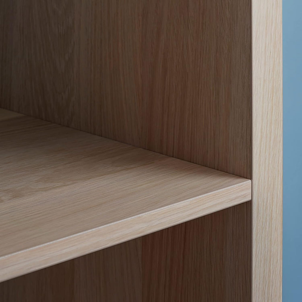 White Stained Oak Effect 4 Shelf Shelving Unit N6188