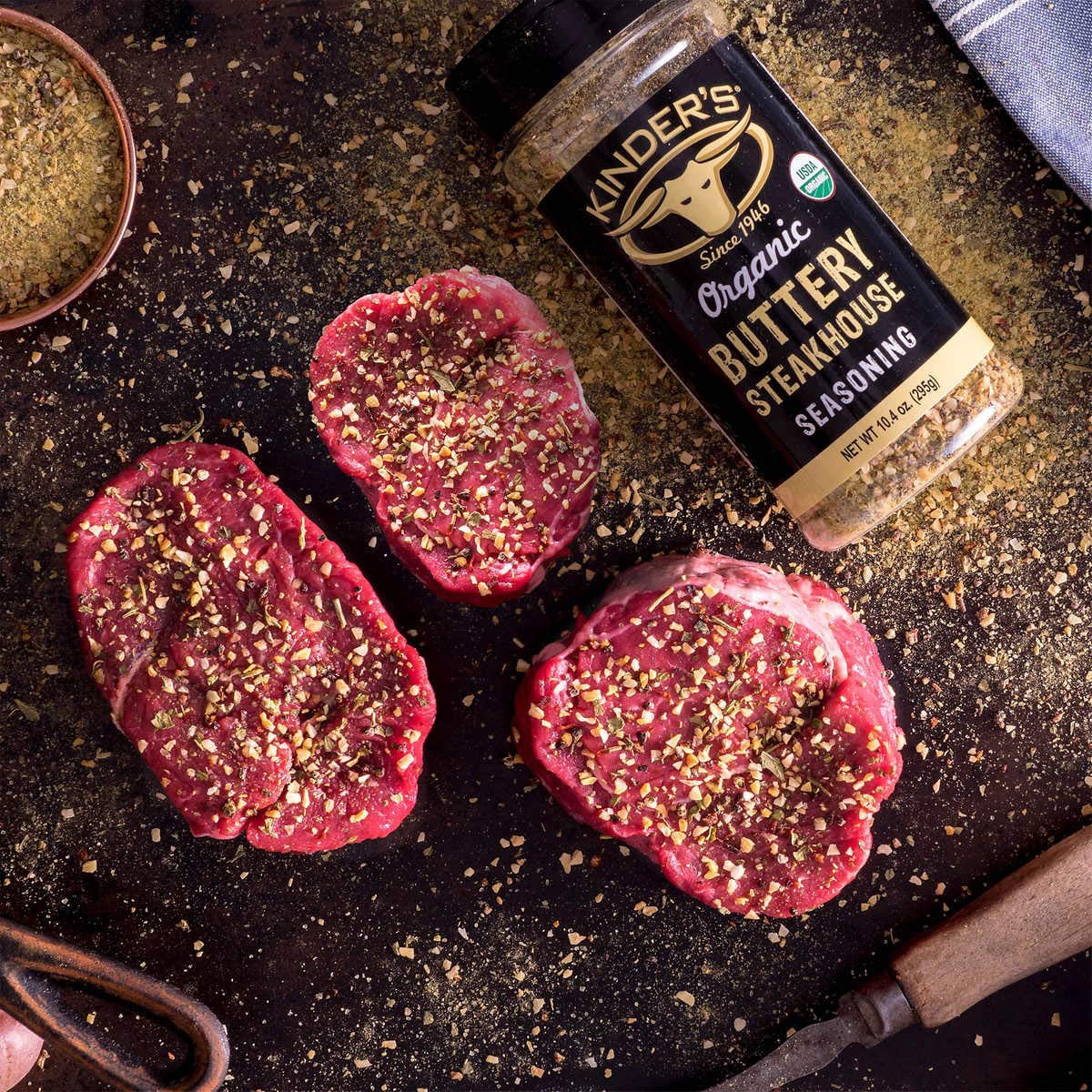 Organic Buttery Steakhouse Seasoning Rub 10.4 Ounce (3 Packs) V917805