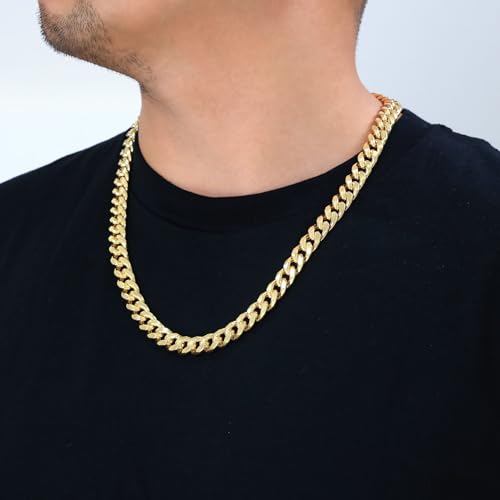 14k Yellow Gold Miami Cuban Link Chain Necklace C524
