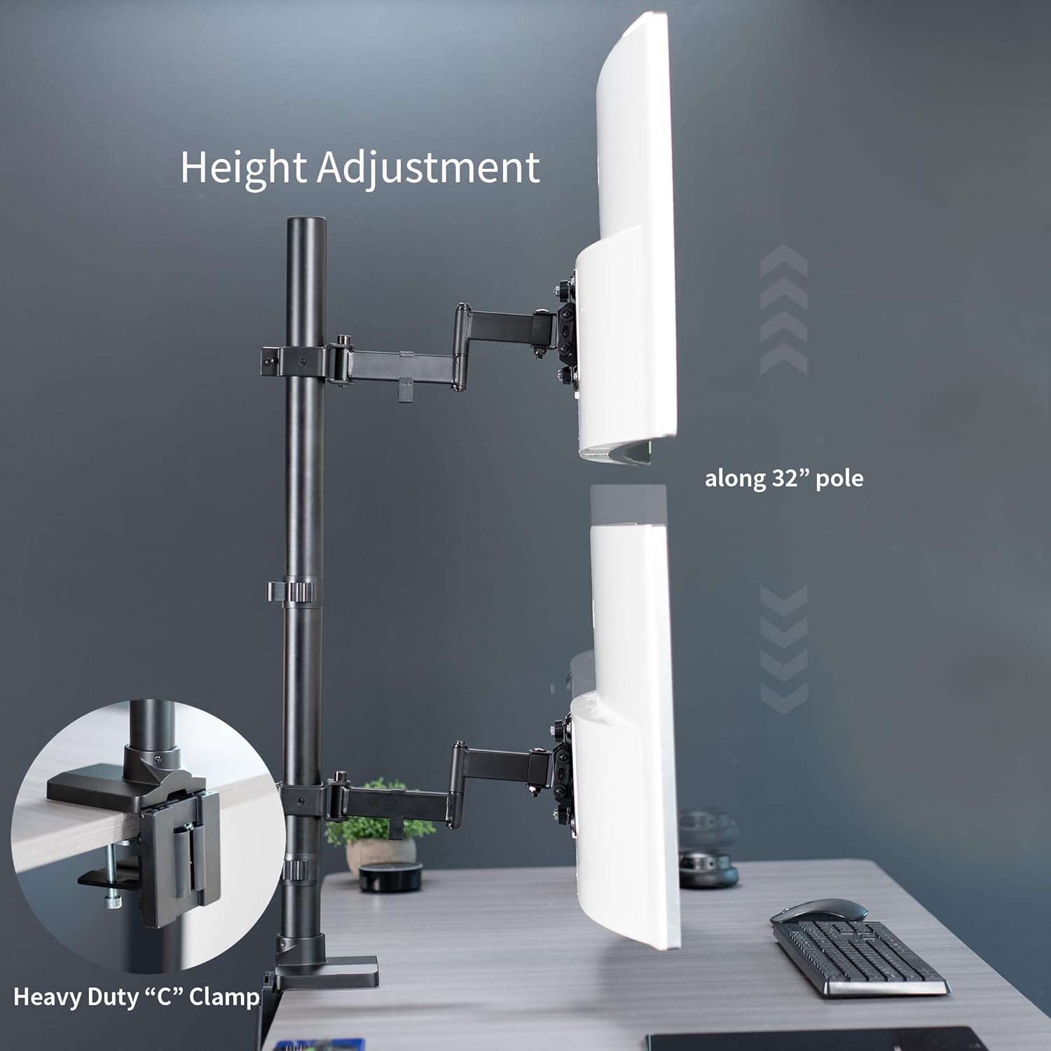 Black Dual Monitor Desk Mount for Ultrawide Screens up to 43 inches G438137