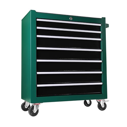 5 Drawers Blue & Grey Rolling Tool Chest with Wheels and 7 Extra Storage Boxes R448787