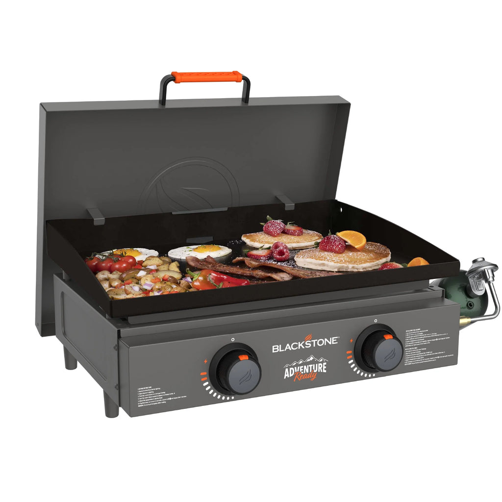 Black 2-Burner 22 Propane Griddle with Hard Cover Q74359