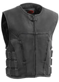 Men's Motorcycle Biker Riding Leather Vest V45094