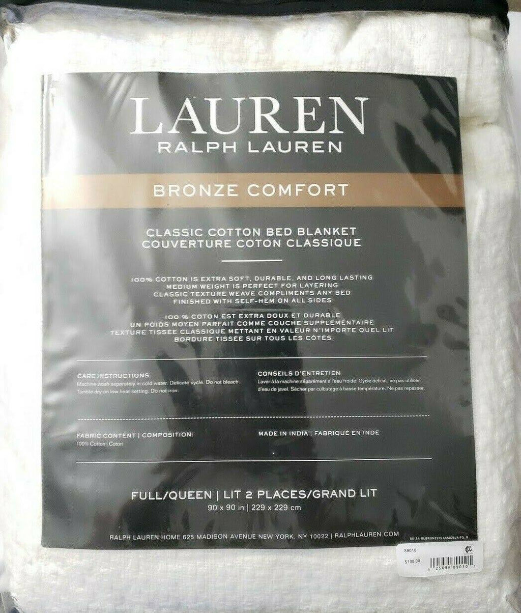 100% Cotton Full/Queen Blanket - White C773960
