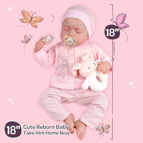 18 Inch Soft Body Realistic Reborn Baby Doll with Clothes and Toy Accessories U532749