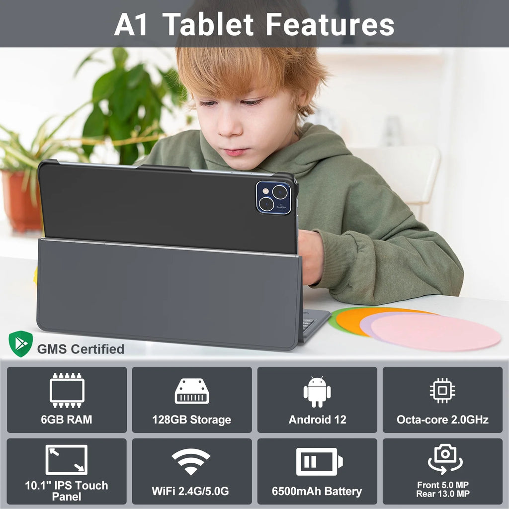 10" Android Tablet 128GB with Keyboard O814565