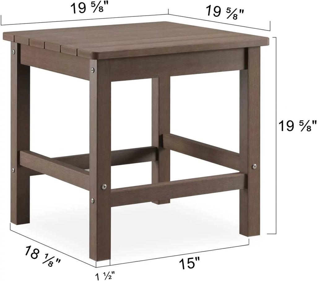 Oversized Poly Lumber Outdoor Side Table (Brown) F1738