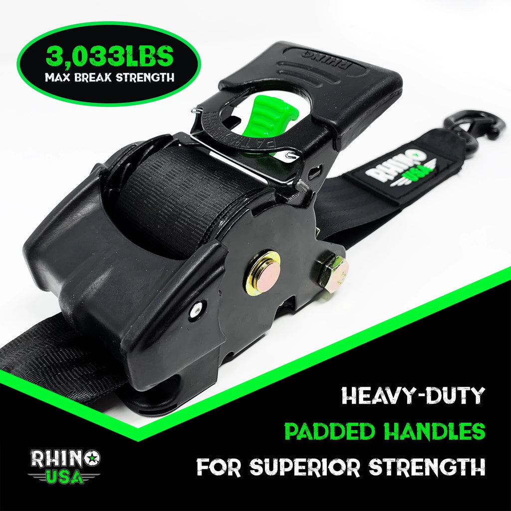 2" x 10' Retractable Ratchet Straps (2-Pack) I787