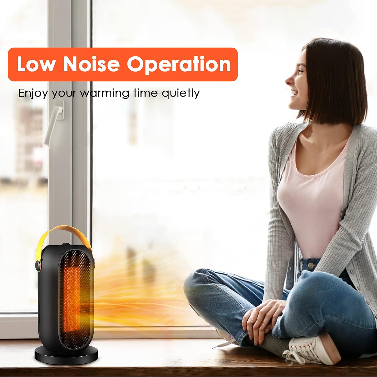 1200W 600W PTC Ceramic Electric Heater with 4 Heat Settings B5426