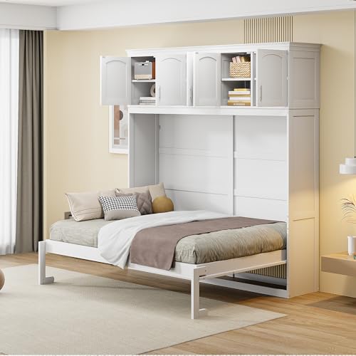 Full Size Murphy Cabinet Bed with Drawer Y605