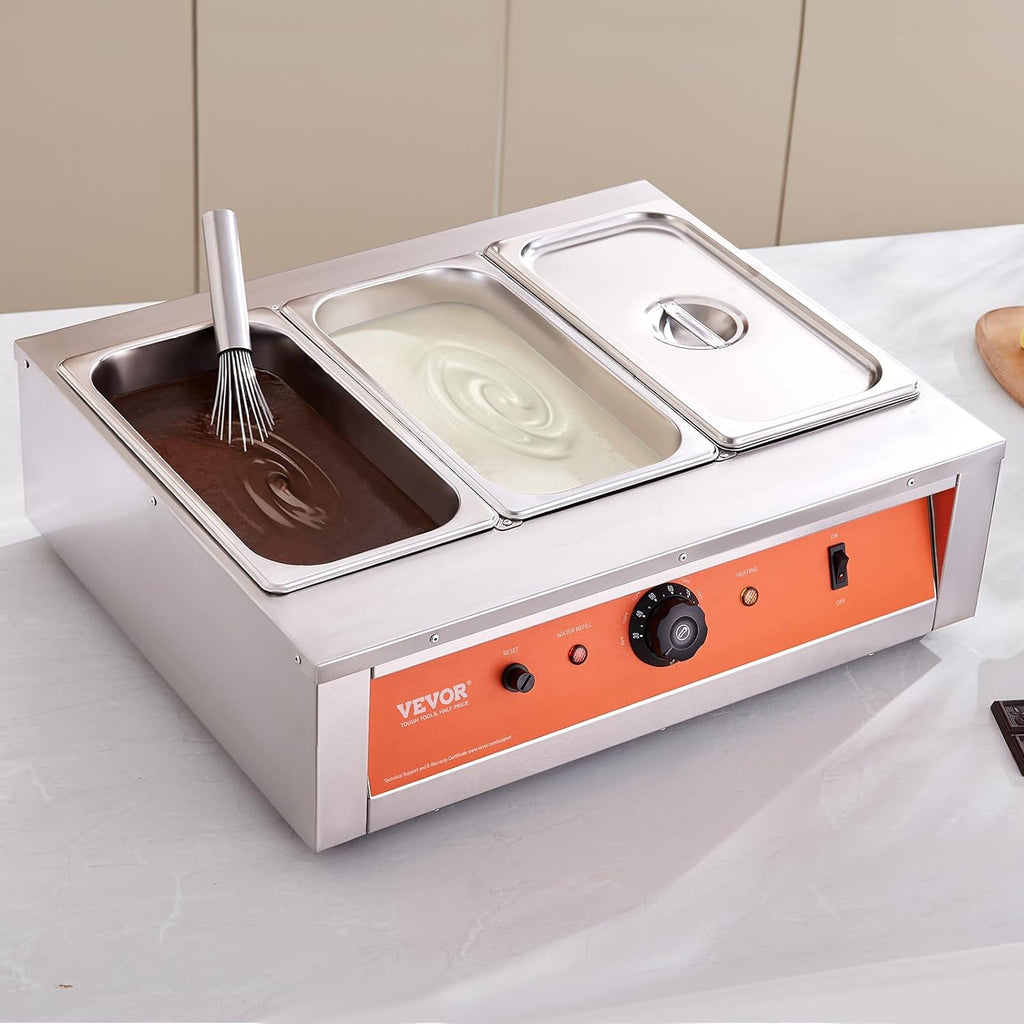 26.5 Lbs 3 Tanks Stainless Steel Electric Chocolate Tempering Machine N843465
