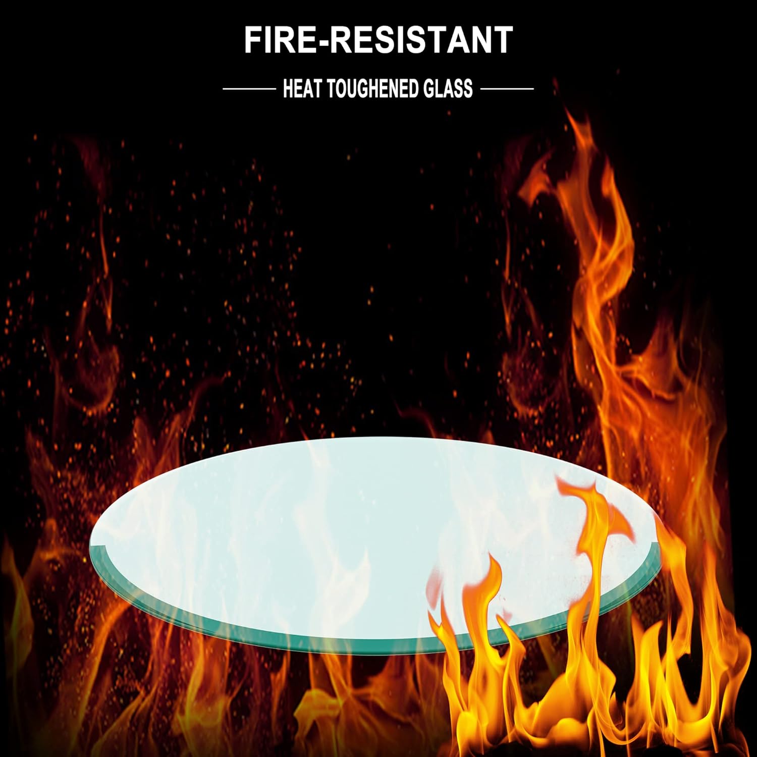 40 Inch Round Tempered Glass Table Top U597736