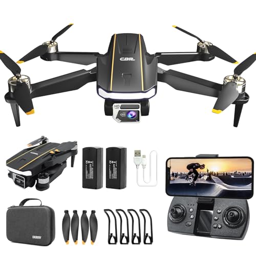Brushless Motor Drone with Camera, 1080P HD Camera, 2 Batteries, Carrying Case S472