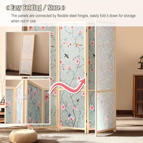 4 Panel Rustic Folding Room Divider, 6ft Tall S716536