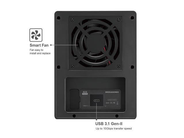 4 Bay 3.5 SATA Hard Drive Enclosure with USB 3.1 Hub A617635