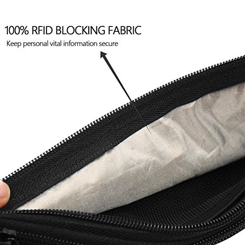 Slim RFID Blocking Hidden Wallet Travel Pouch with Adjustable Strap U87841