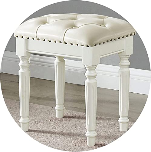 Vanity Bench with Padded Cushion Solid Wood Stool E351