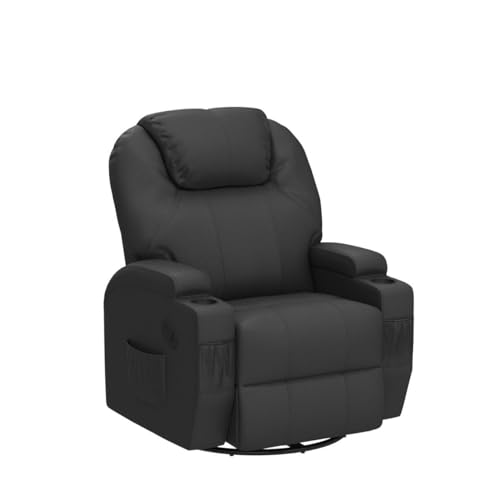 Black PU Leather Power Lift Recliner Chair with Massage O440