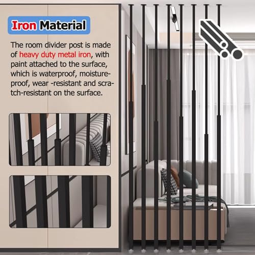 White 8 Pcs Metal Iron Room Divider L1038