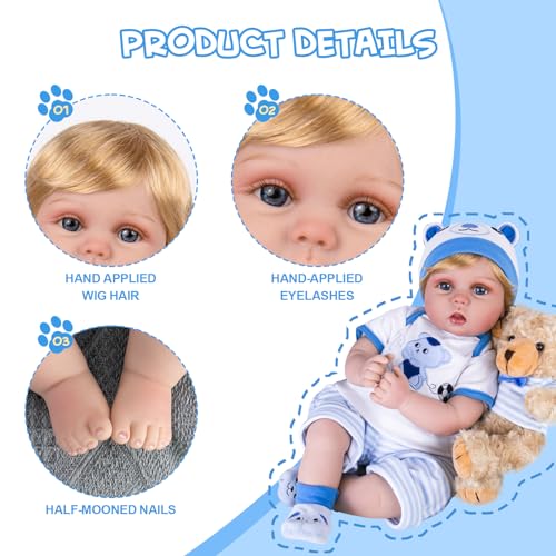 22 inch Lifelike Baby Doll with Feeding Accessories Doll Set Q96677