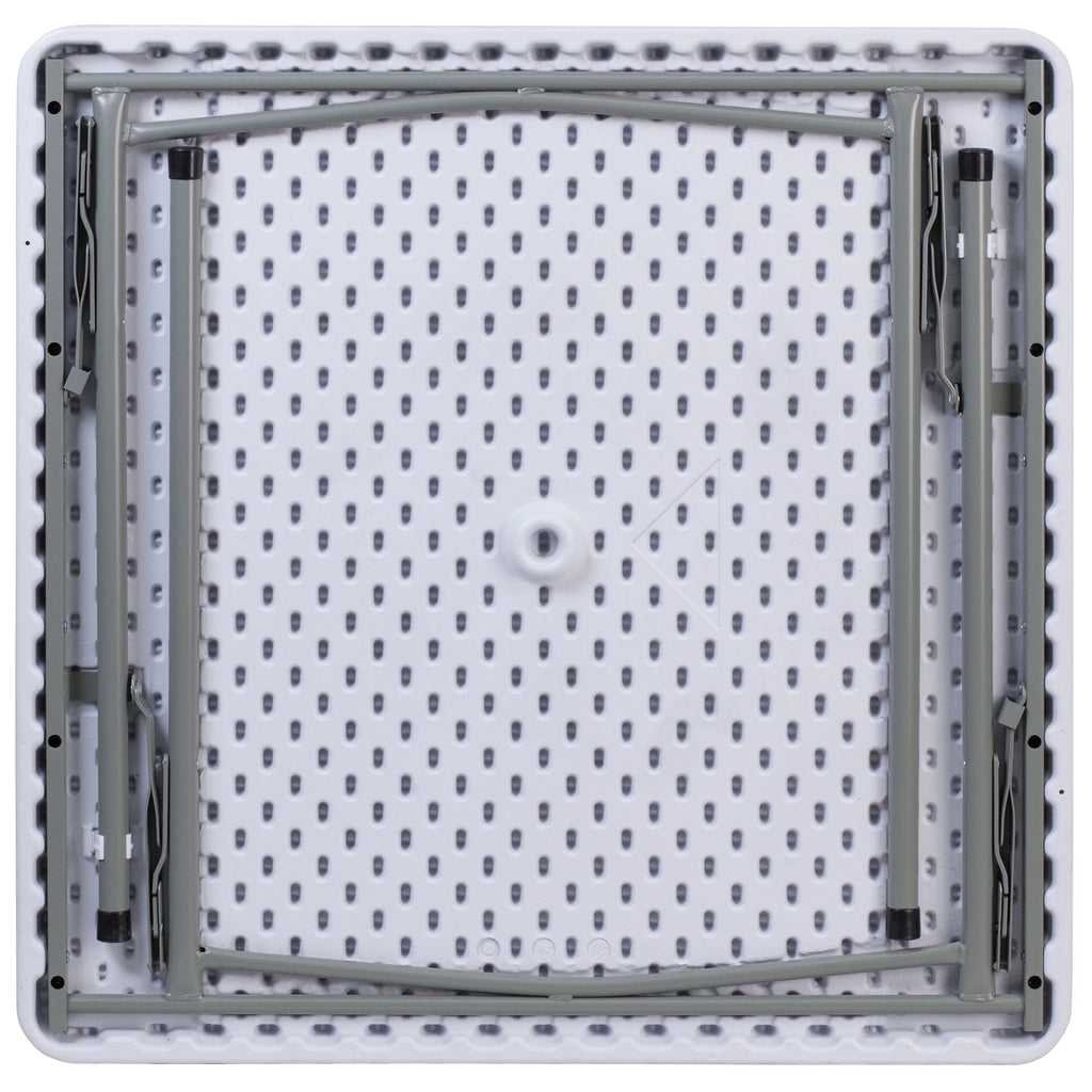 2.81-Foot Square Granite White Plastic Folding Table X71370