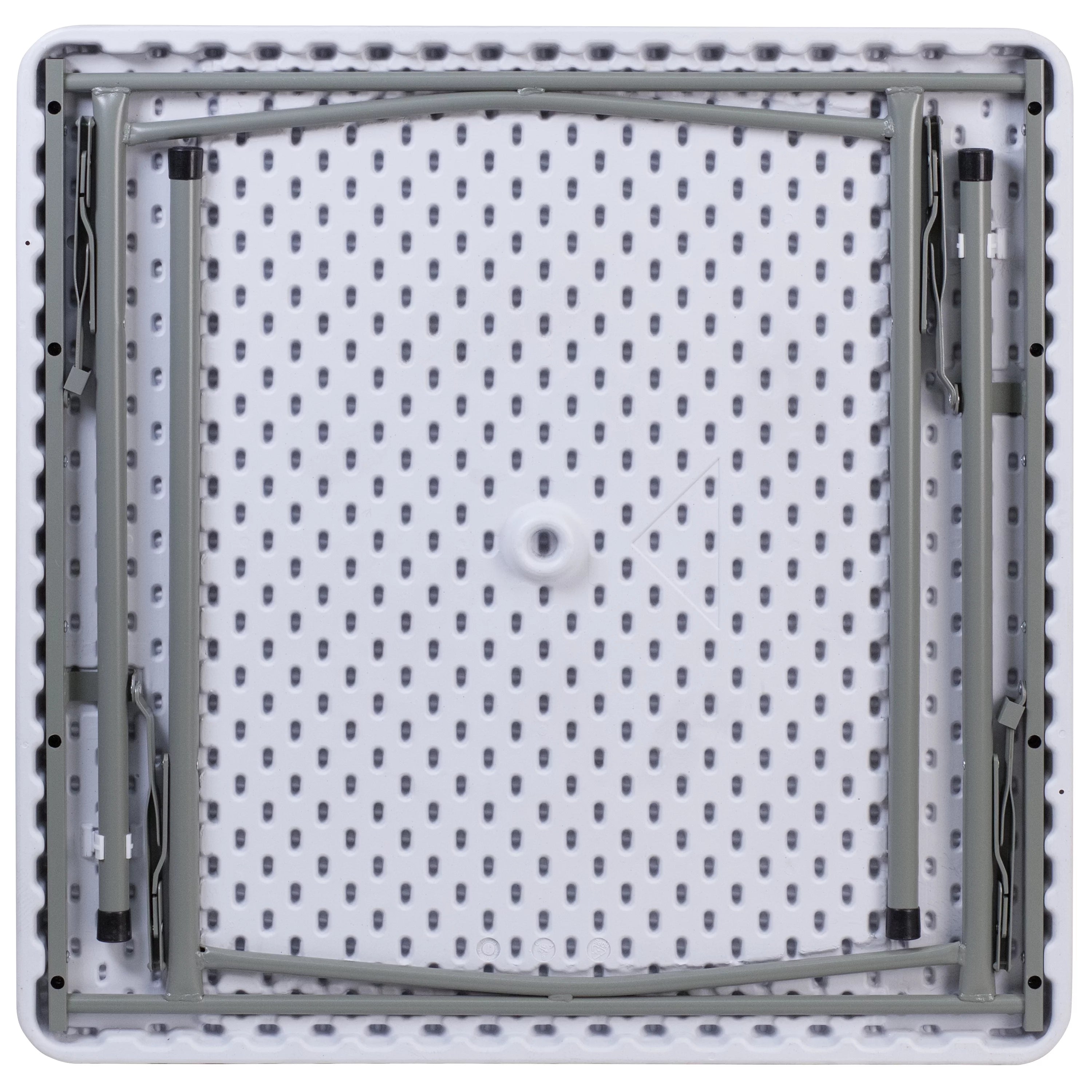 2.81-Foot Square Granite White Plastic Folding Table X71370