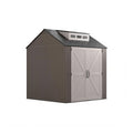 Large Resin Outdoor Storage Shed with Floor (7-10.5 Ft) Brown 7x7 FT R8722