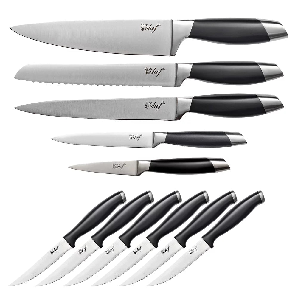 11 Cup Silver Food Processor with 12 Piece Stainless Steel Knife Set Y972118