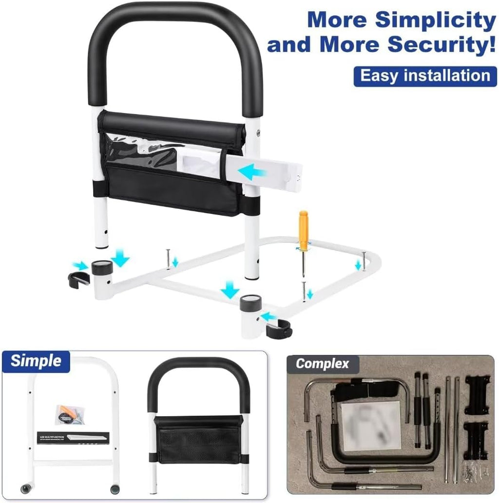 Bed Rail with Motion Light, Non-Slip Handle, Storage Pocket K730866