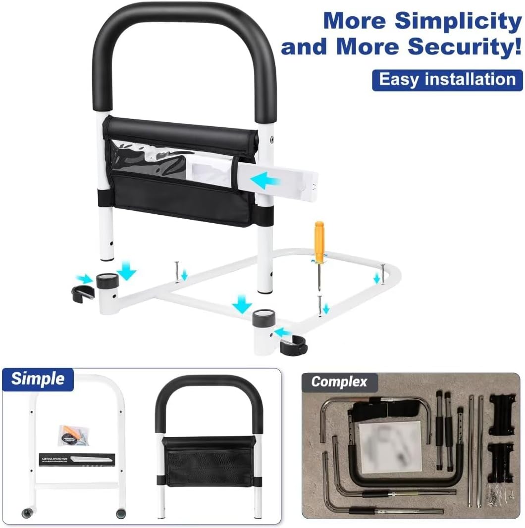 Bed Rail with Motion Light, Non-Slip Handle, Storage Pocket K730866