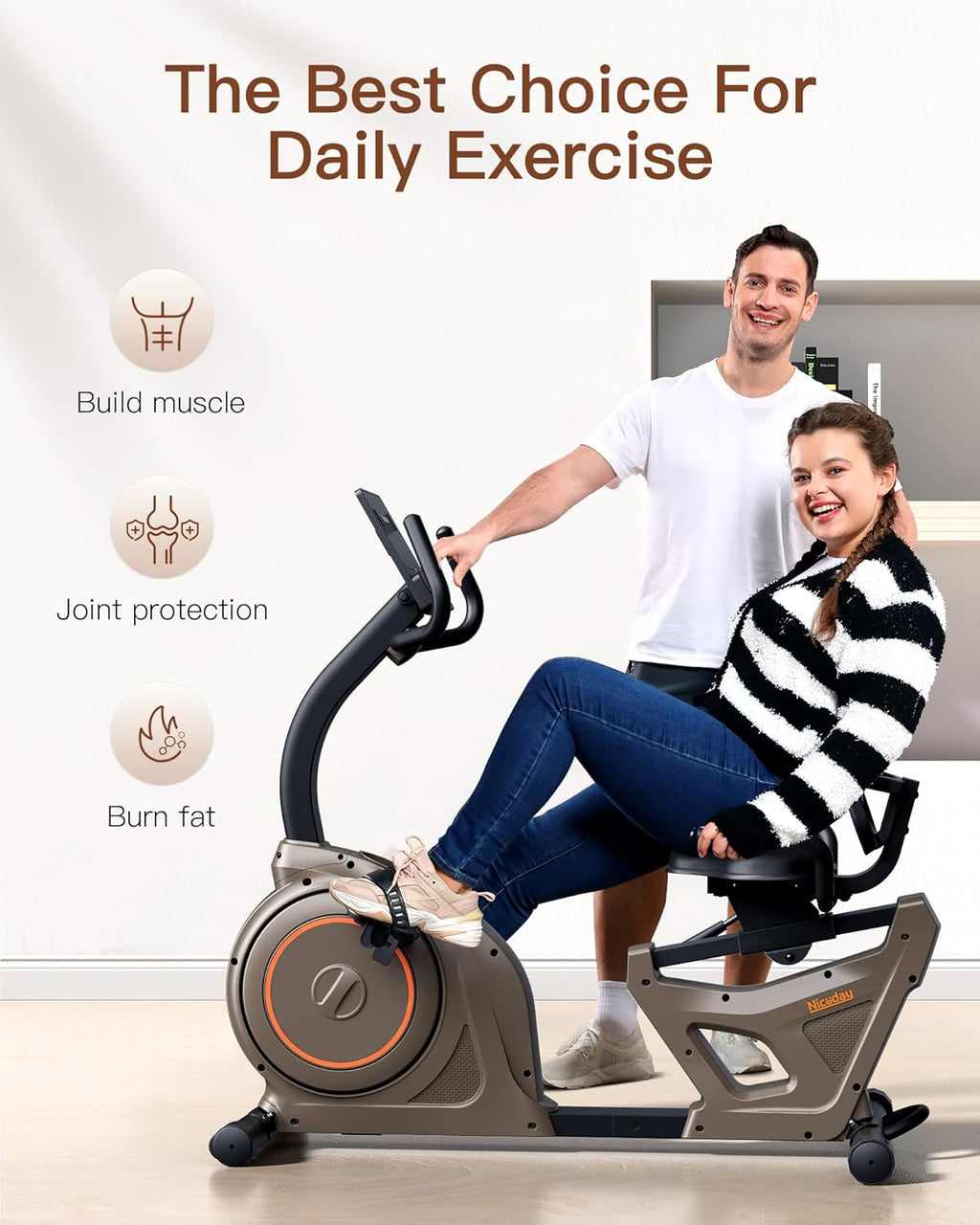 16 Resistance Levels Elliptical Machine and Recumbent Exercise Bike Z1341