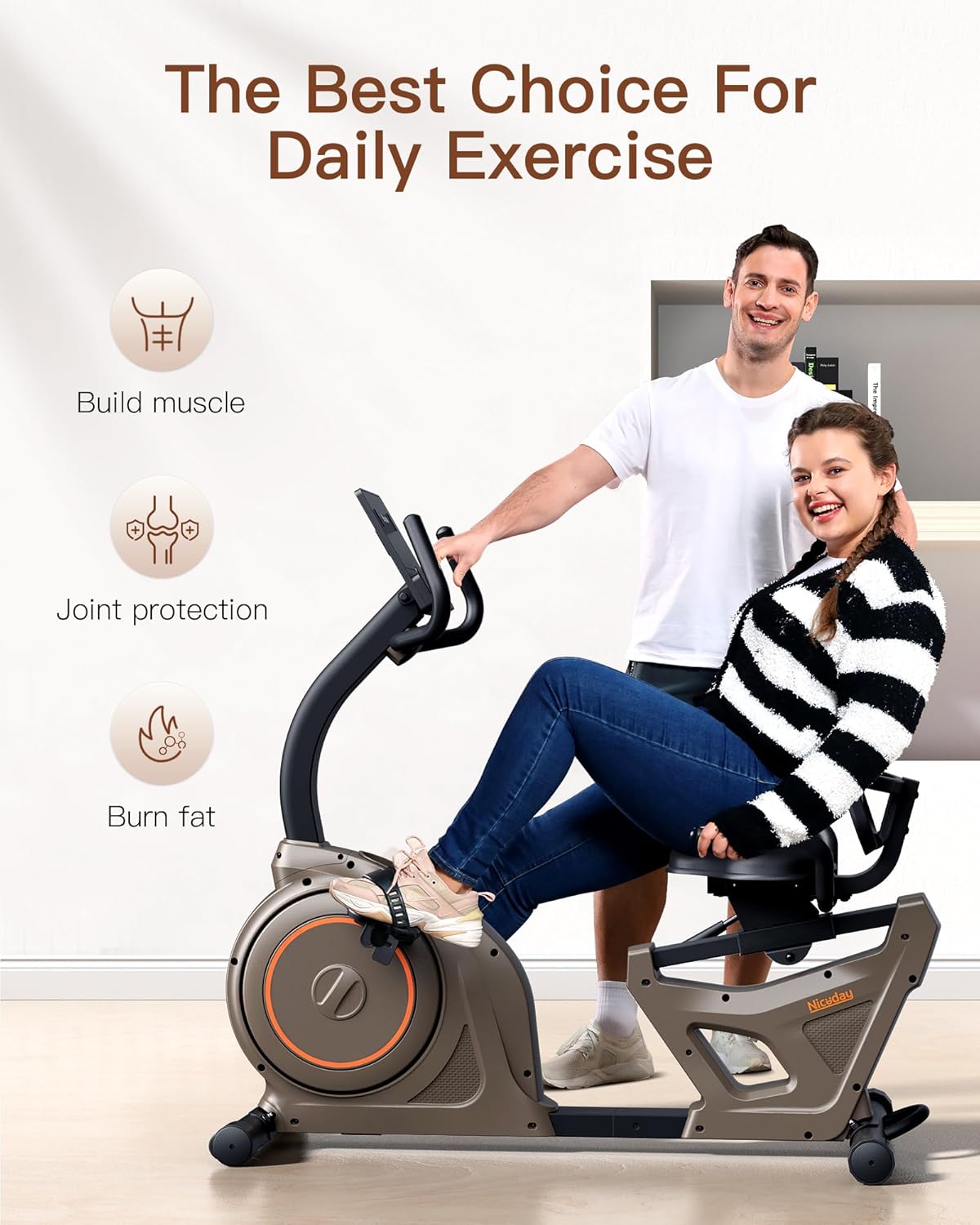 16 Resistance Levels Elliptical Machine and Recumbent Exercise Bike Z1341