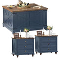 Coffee Table Set of 3 with Charging Station and Hidden Storage F63964