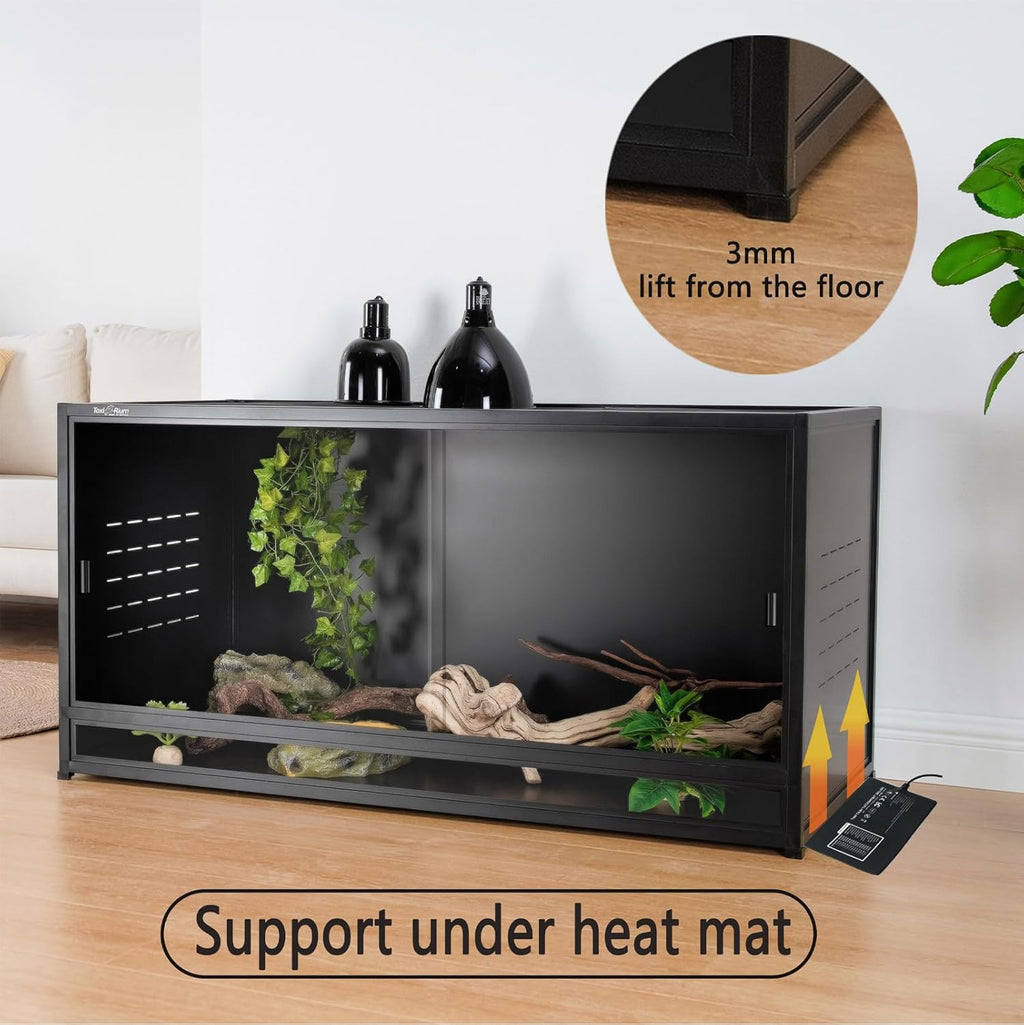 PVC Reptile Enclosure 48"x24"x24" 120 Gallon Large Tank with Sliding Tempered Glass Doors T6049