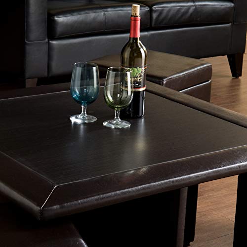 Dark Chocolate Nesting Coffee Table and Storage Ottomans Set H559