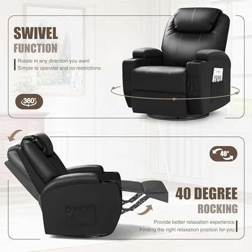 Black PU Leather Power Lift Recliner Chair with Massage O440