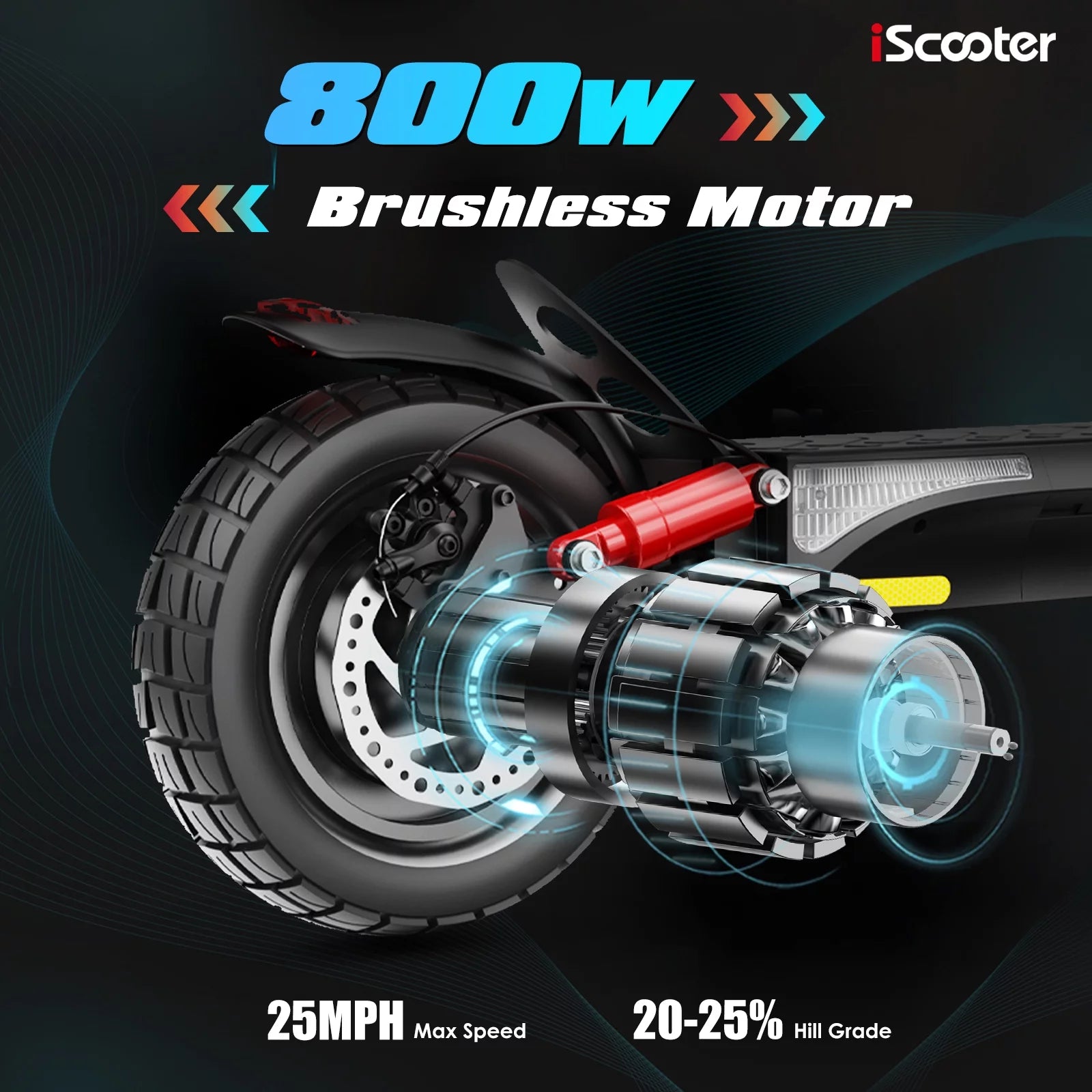 800W Electric Scooter, 25 MPH, 25Miles Range, Dual Brake, Folding Scooter G6334