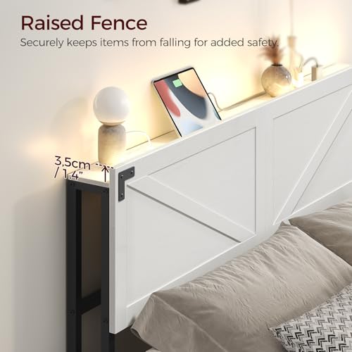 White Queen Size Headboard with LED Lights G565403