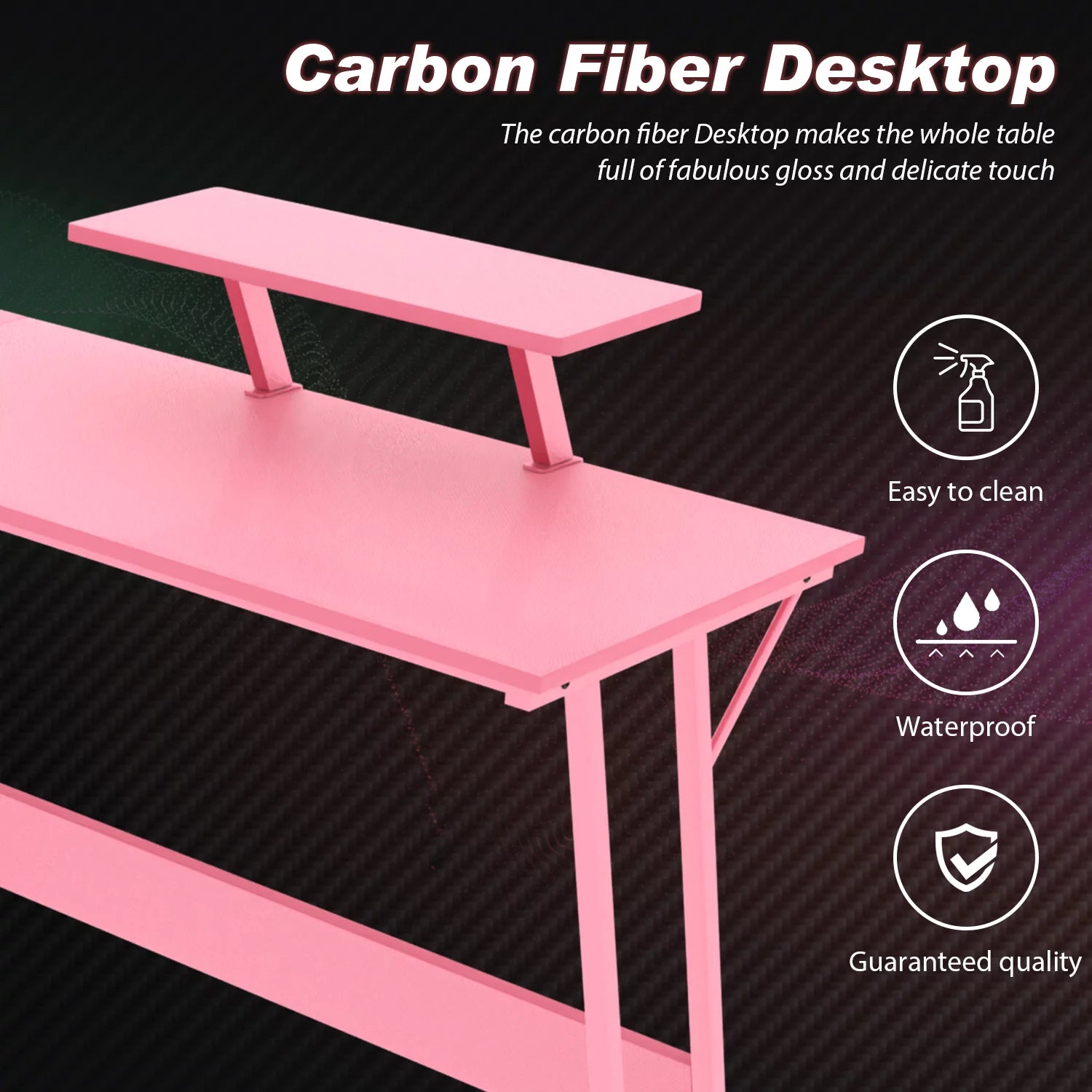 Pink L Shaped Desk L1419
