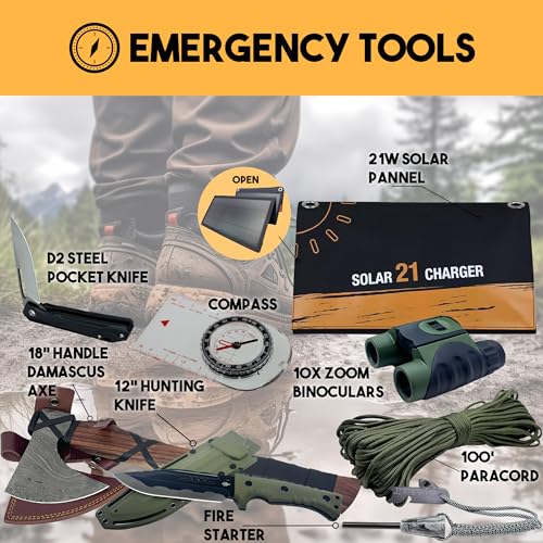 72 Hour Survival Backpack with Supplies - Bug Out Bag Backpack - Emergency Backpack with Tactical Survival Kit N352057