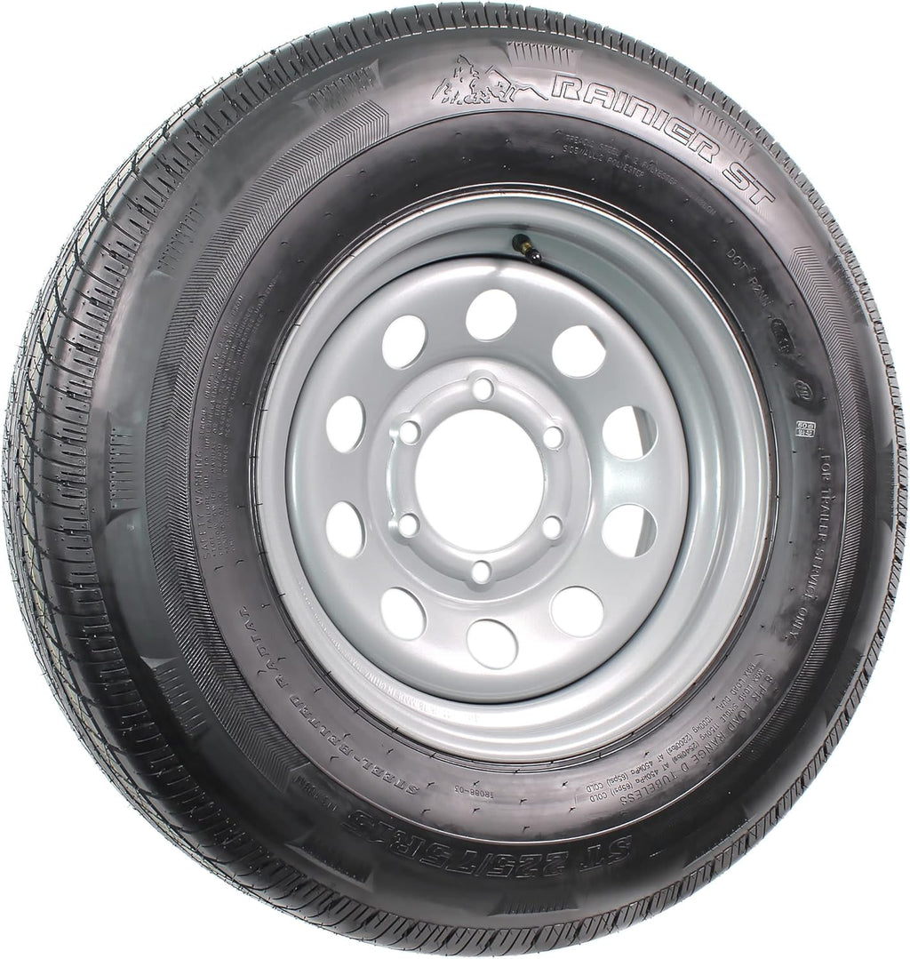 2-Pack Radial Trailer Tire On Rim ST225/75R15 15 LRD 6 Lug Silver Modular Wheel X4764